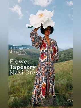 Farm Rio • Flower Tapestry Maxi Dress • Sz XS